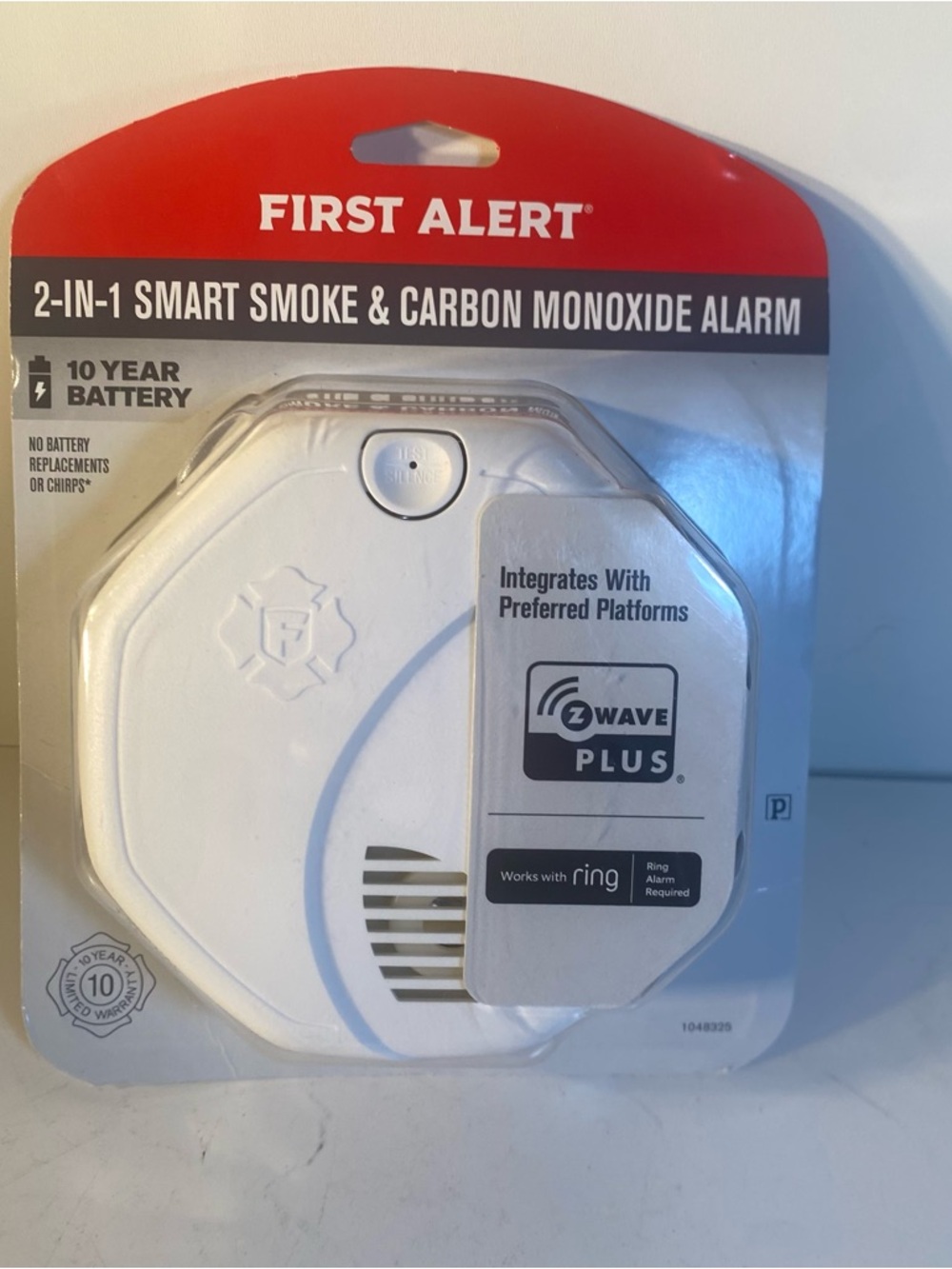 New First Alert 2-IN-1 Z-WAVE Plus Smart Smoke & CO Alarm Works With Ring
